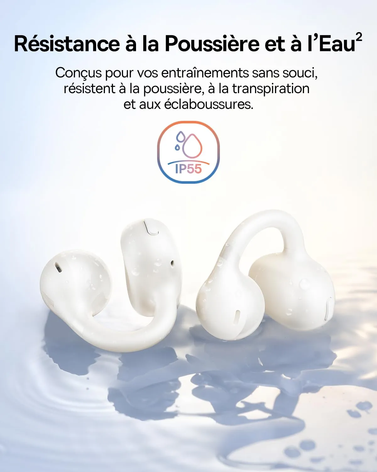 Baseus Bass BC1 écouteurs à clip Bluetooth blanc IP55