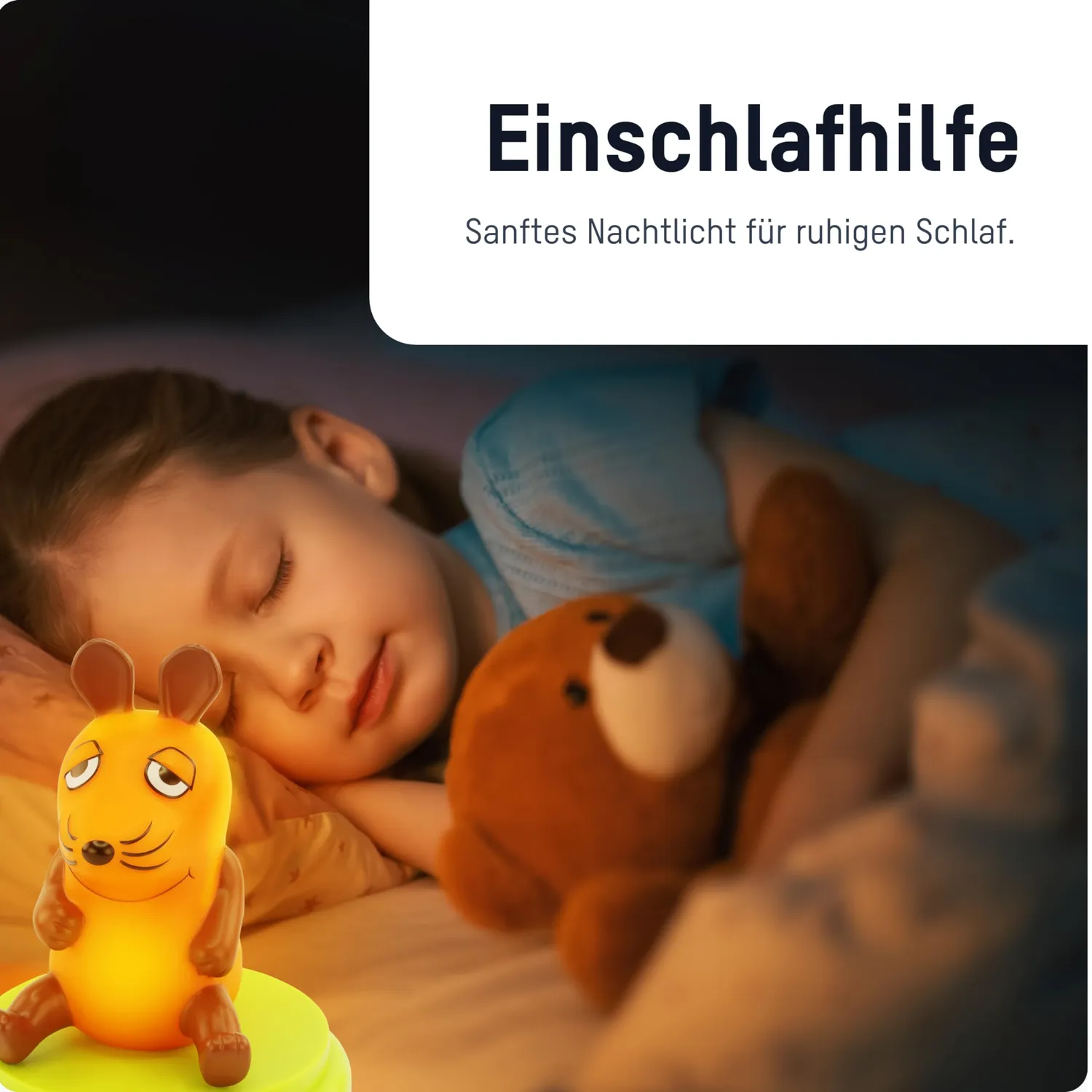 ANSMANN veilleuse LED Souris avec minuterie 30 min et 3 piles AA