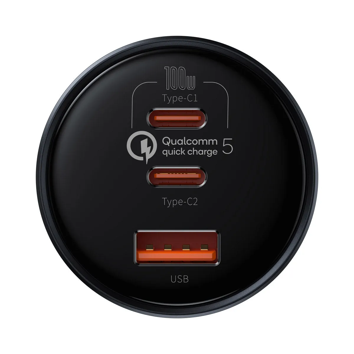 Baseus Chargeur Voiture USB-C 160W 3 Ports 100W PC