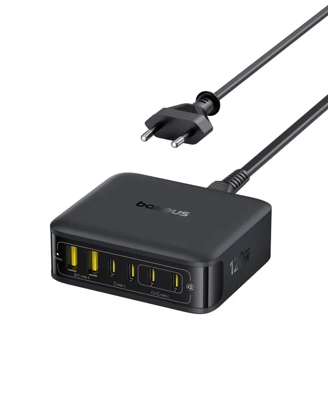 Baseus Enerfill Compact chargeur USB 120 W 6 ports noir