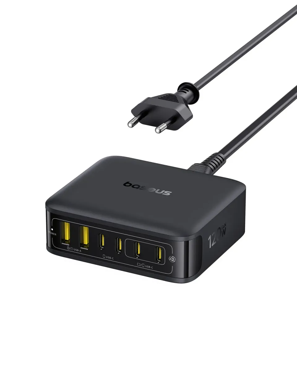 Baseus Enerfill Compact chargeur USB 120 W 6 ports noir