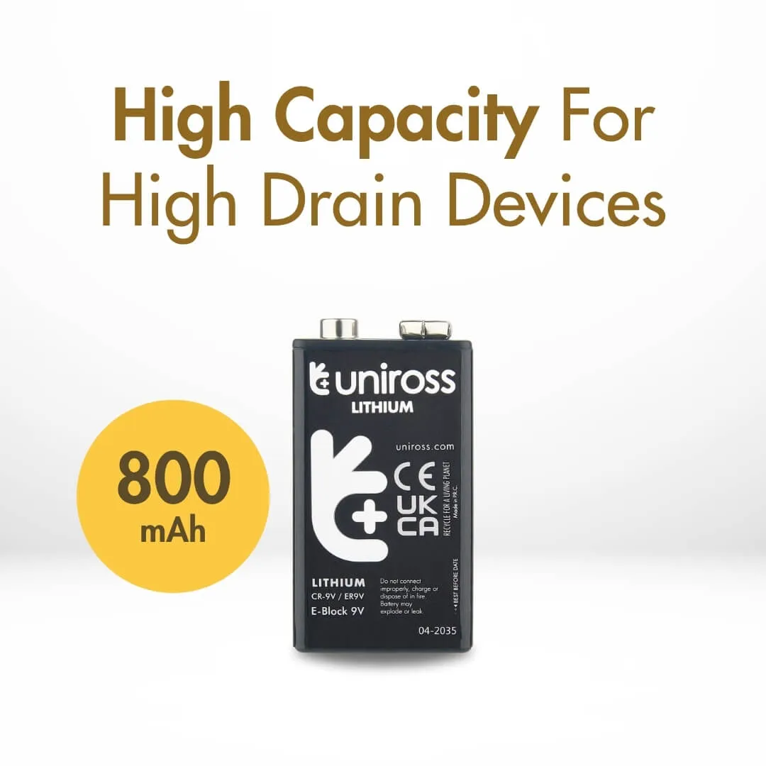 Uniross Ultra CR9V pile lithium 9V lot 1