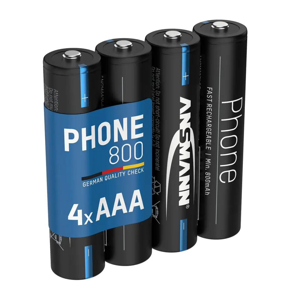 ANSMANN HR03 Phone piles rechargeables AAA 800 mAh lot de 4 faible autodécharge