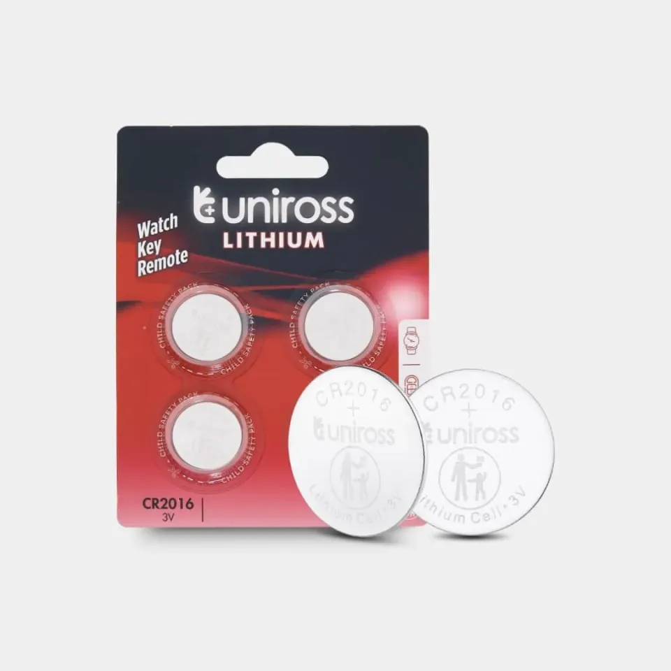 Uniross CR2016 pile bouton lithium 3 V blister de 4