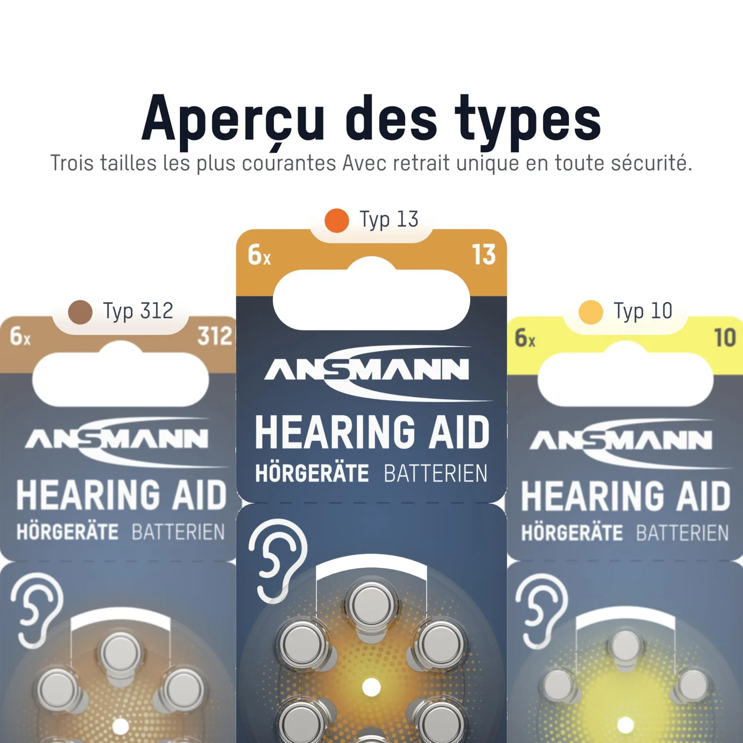 ANSMANN piles auditives type 13 zinc-air 1,4 V lot de 60