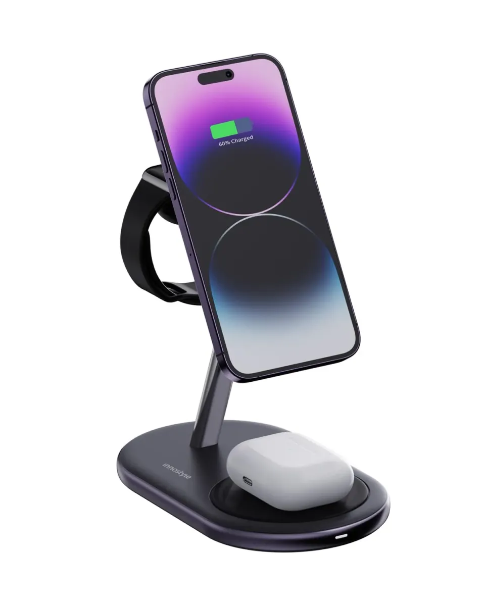 Innostyle MagStation chargeur sans fil 3-en-1 noir 22,5 W