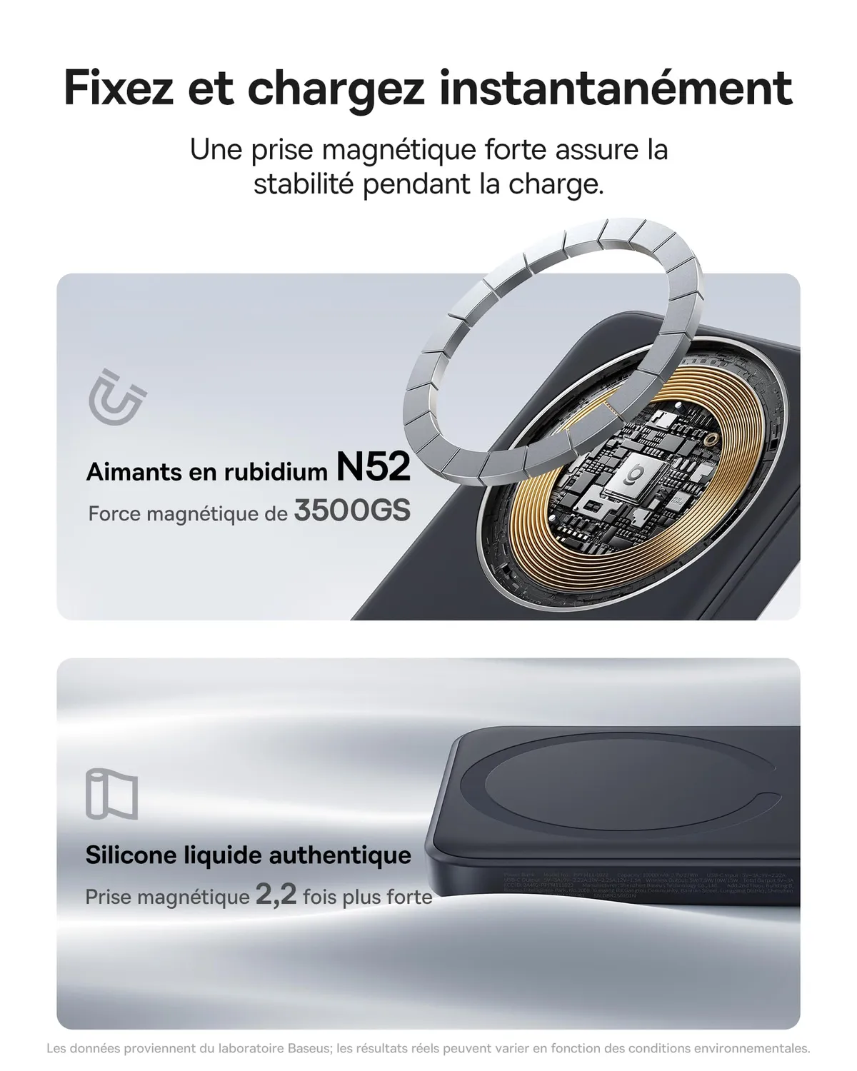 Baseus Enerfill batterie externe MagSafe 10000 mAh noire