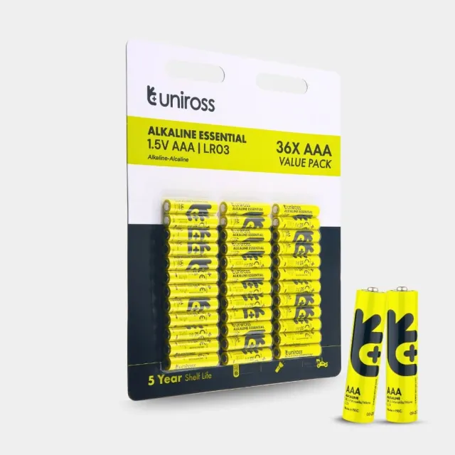 Uniross LR03 AAA Essential piles alcalines 36 pièces 950 mAh