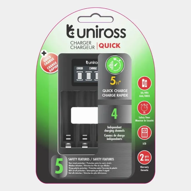 Uniross Quick Charge chargeur piles AA AAA USB-C