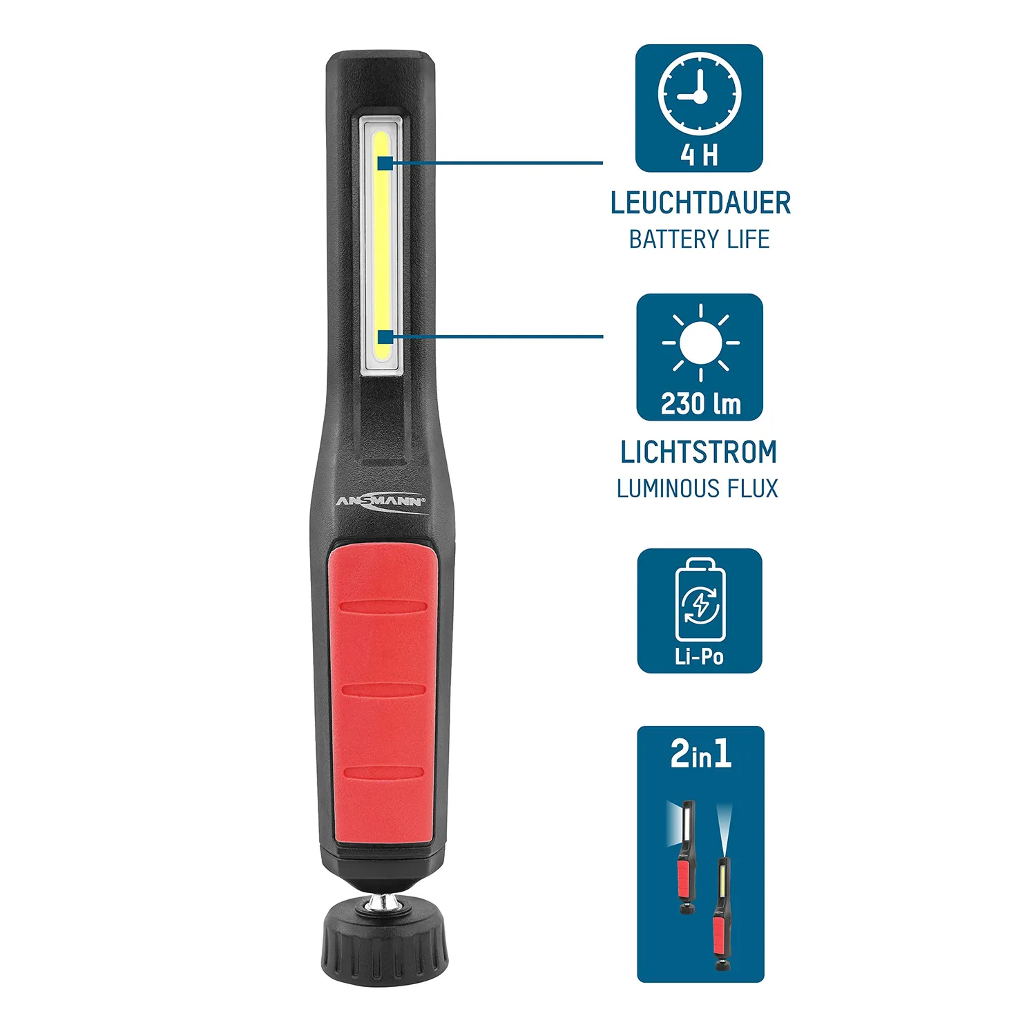 ANSMANN IL230R lampe d’inspection rechargeable 230 lm