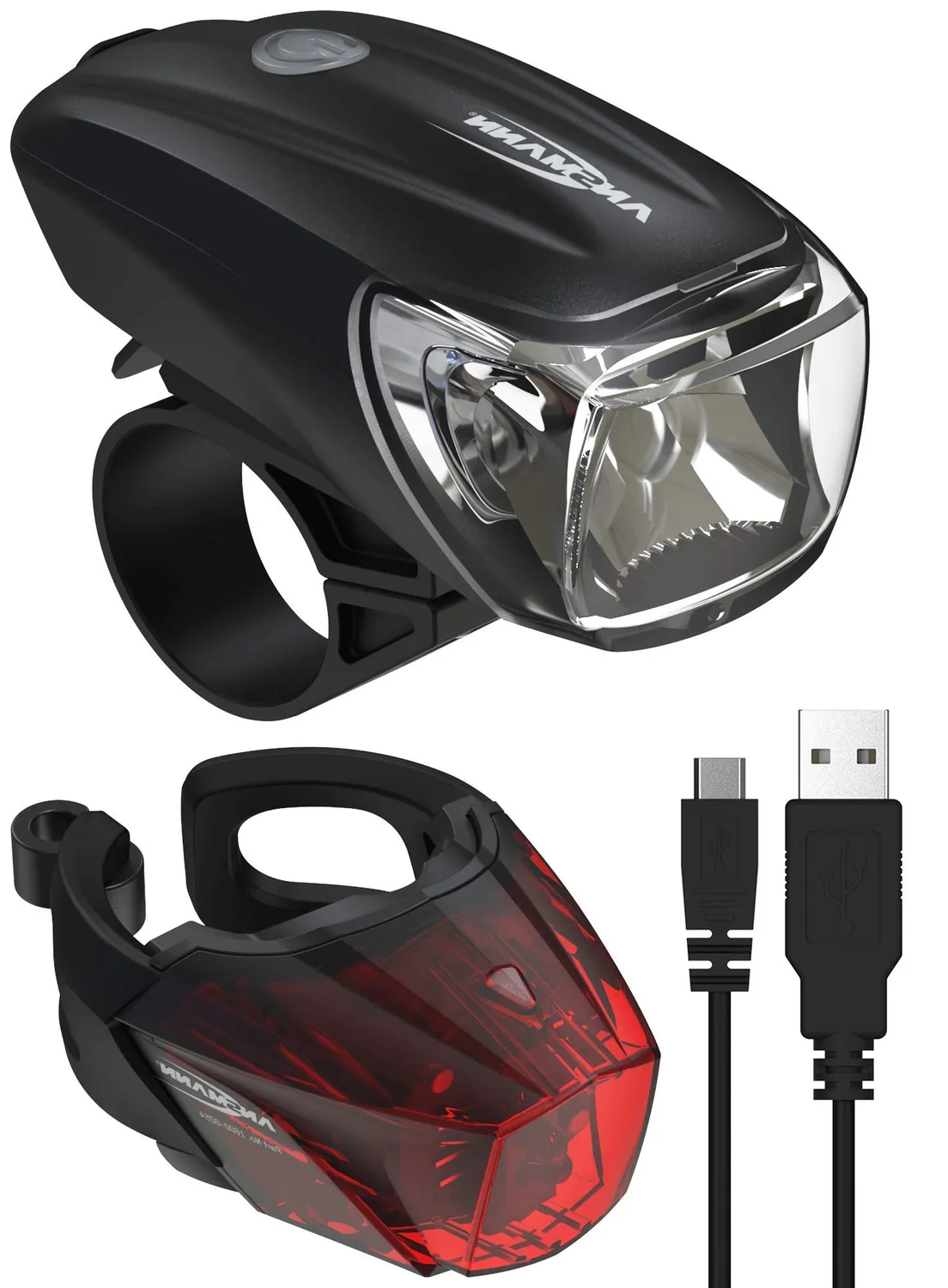 ANSMANN éclairage vélo 50 Lux phare avant rechargeable intempéries