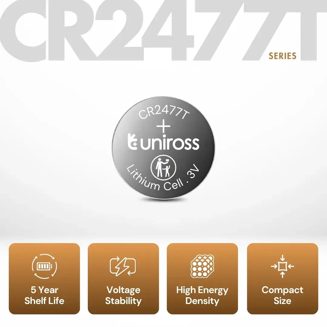 Uniross CR2477T HT pile bouton lithium 3 V 1000 mAh haute température