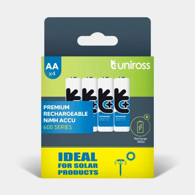 Uniross AA piles rechargeables Ni-MH 600mAh lot de 4