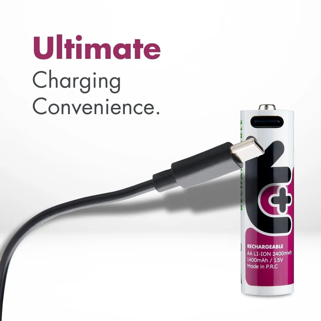 Uniross AA pile rechargeable USB-C 1,5V lot de 4 lithium
