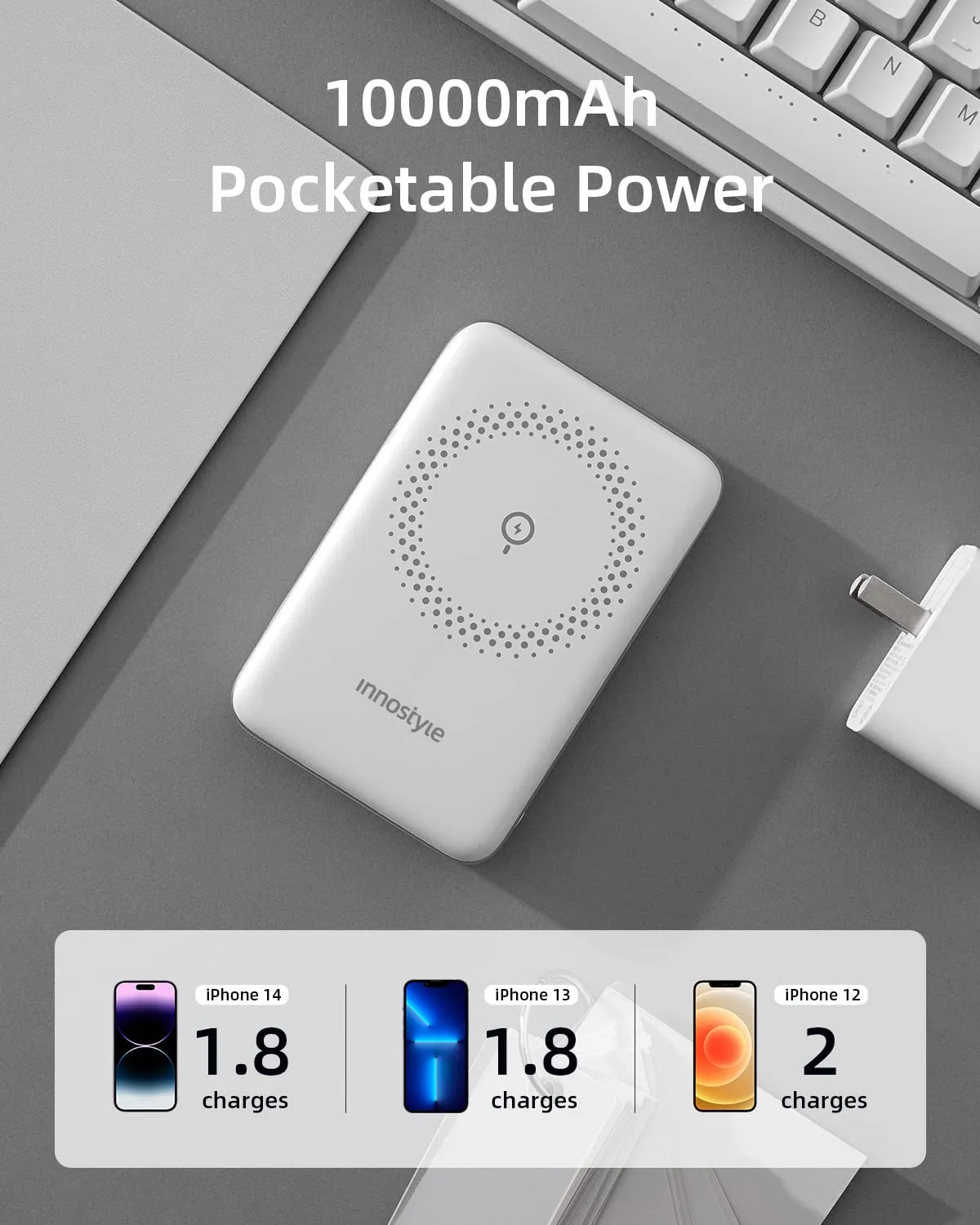 Innostyle PowerMag 2-en-1 batterie externe 10 000 mAh MagSafe