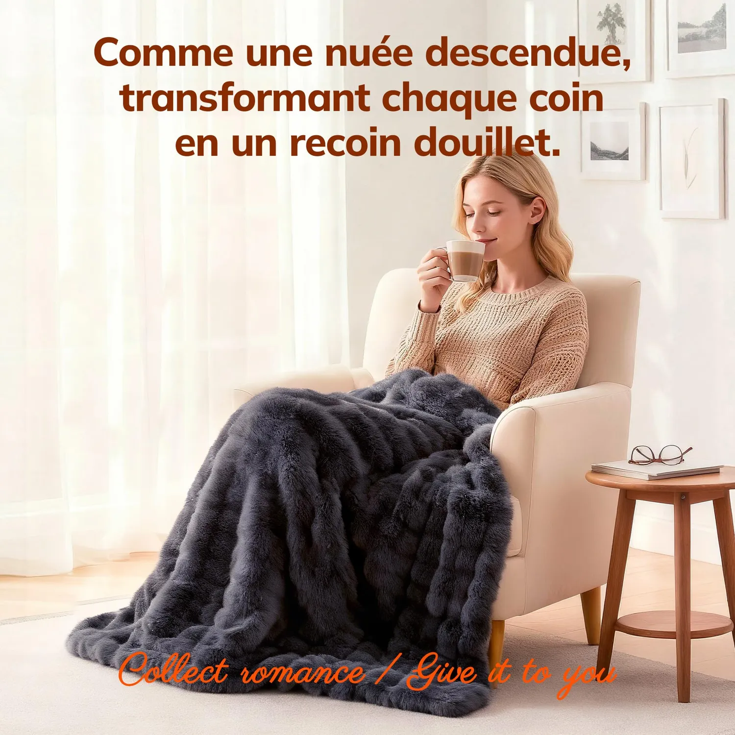 Keenstone couverture chauffante fausse fourrure grise 8 réglages minuterie 10 h