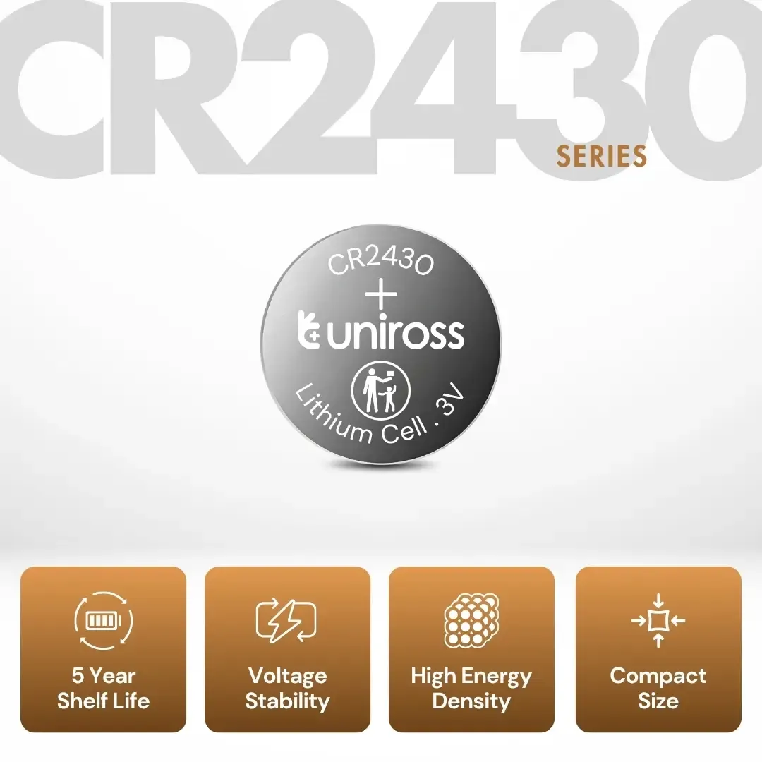 Uniross CR2430 HP pile bouton lithium 3 V 300 mAh