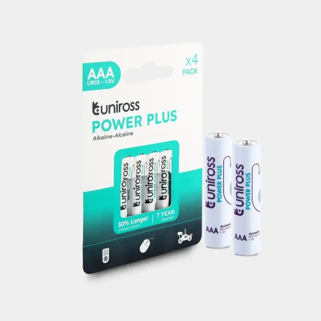 Uniross Power Plus AAA piles alcalines 1,5V lot de 4