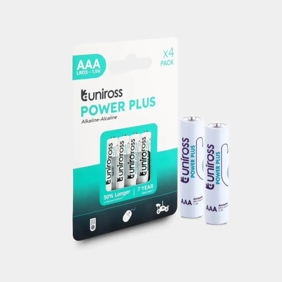 Uniross Power Plus AAA piles alcalines 1,5V lot de 4