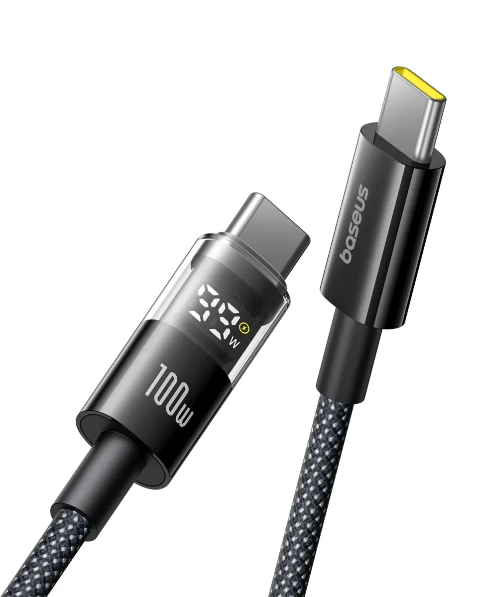 Baseus câble USB-C vers USB-C 100 W 1 m avec affichage numérique