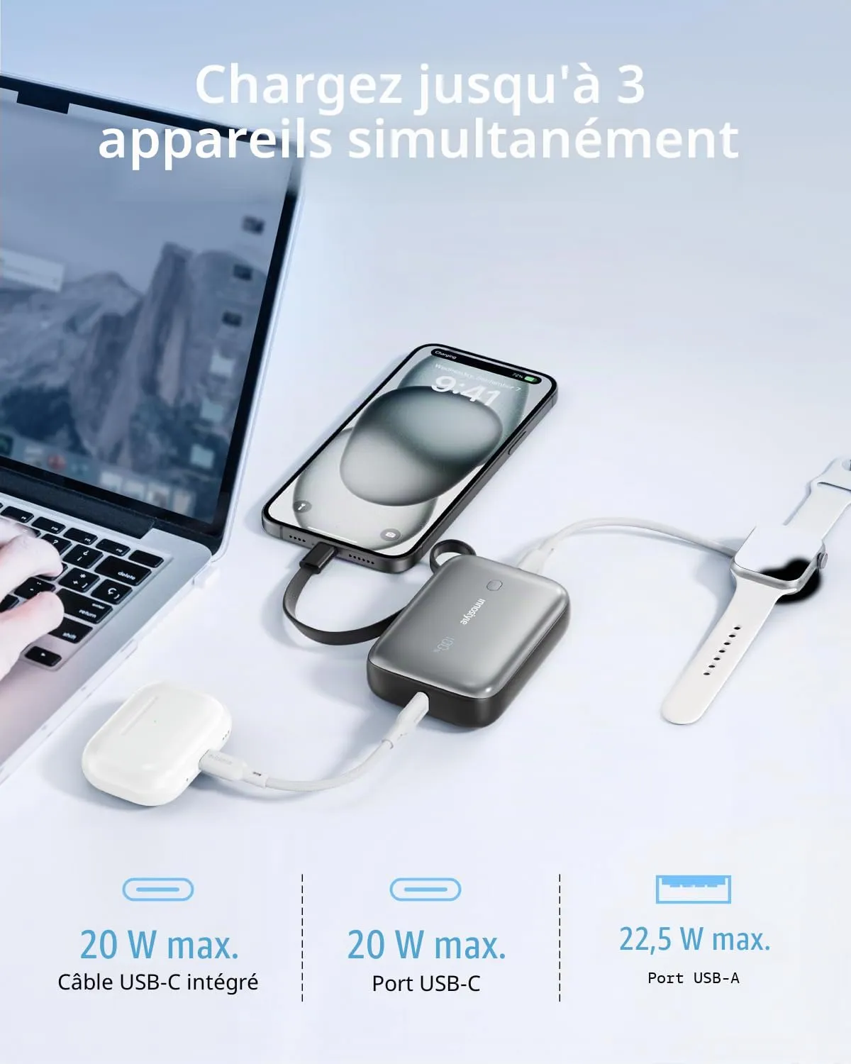 Innostyle PowerGo Mini+ batterie externe 10 000 mAh 22,5 W USB-C