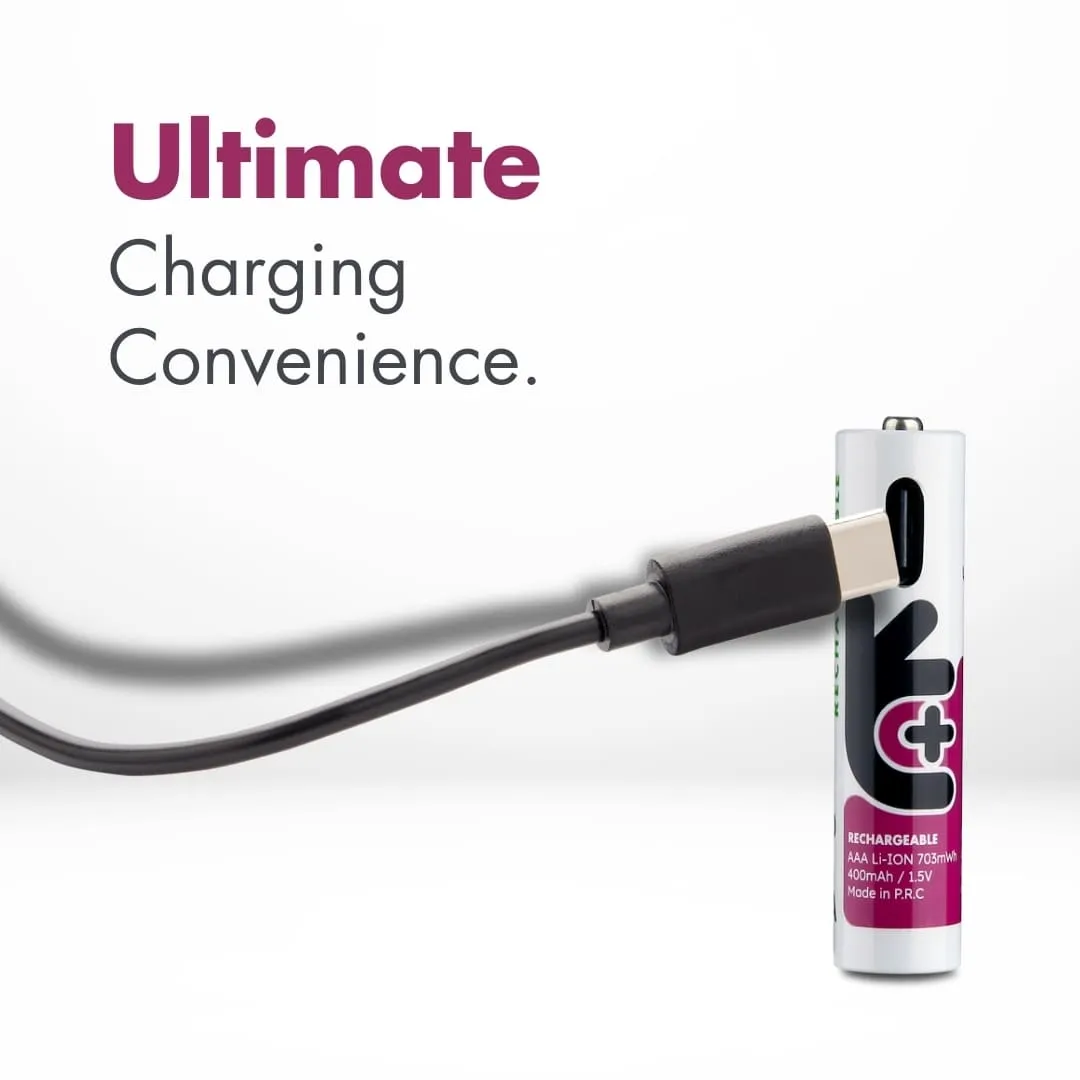 Uniross USB-C piles AAA rechargeables 1,5V lot 4 lithium