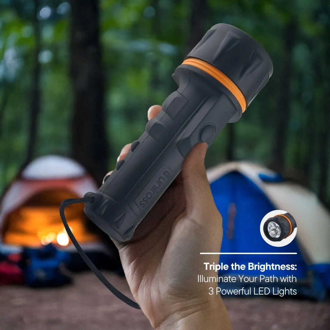 Uniross Heavy Duty Lampe Torche 15LM 2xD LED 30m