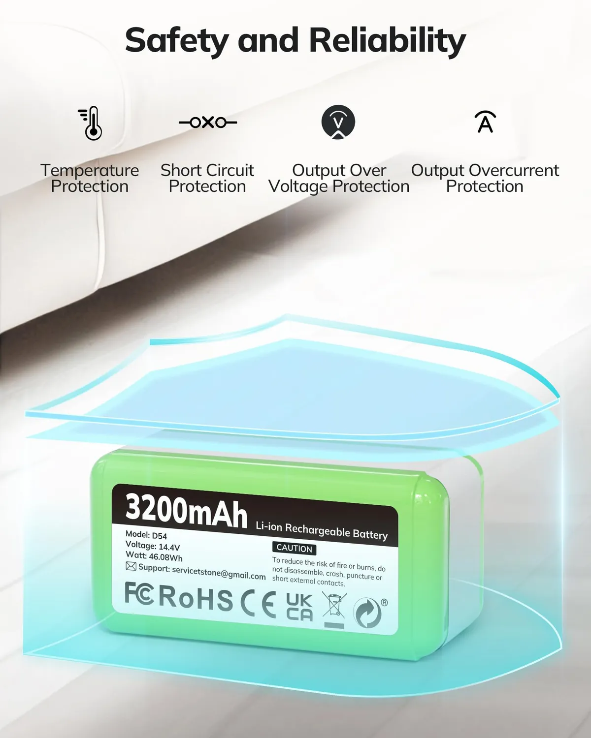 Keenstone 14,4V batterie aspirateur robot 3200mAh Li-ion