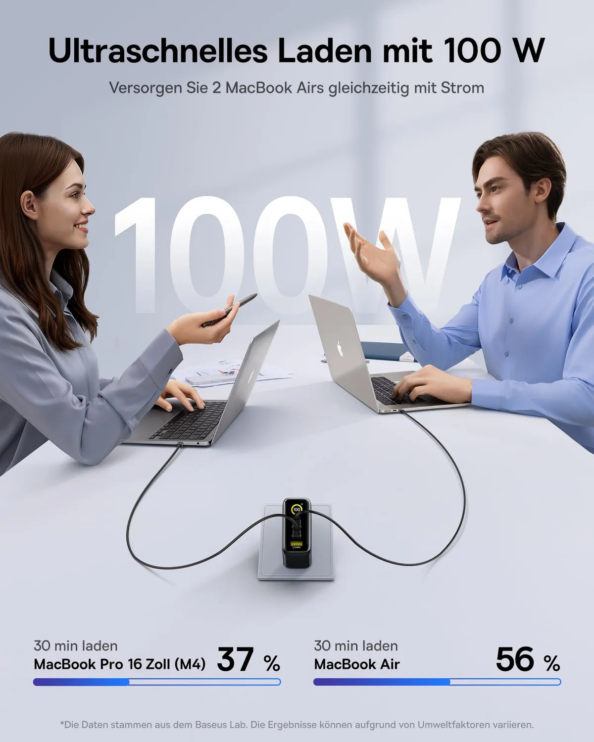 Baseus PicoGo 100W chargeur USB-C 3-en-1 avec écran pliable