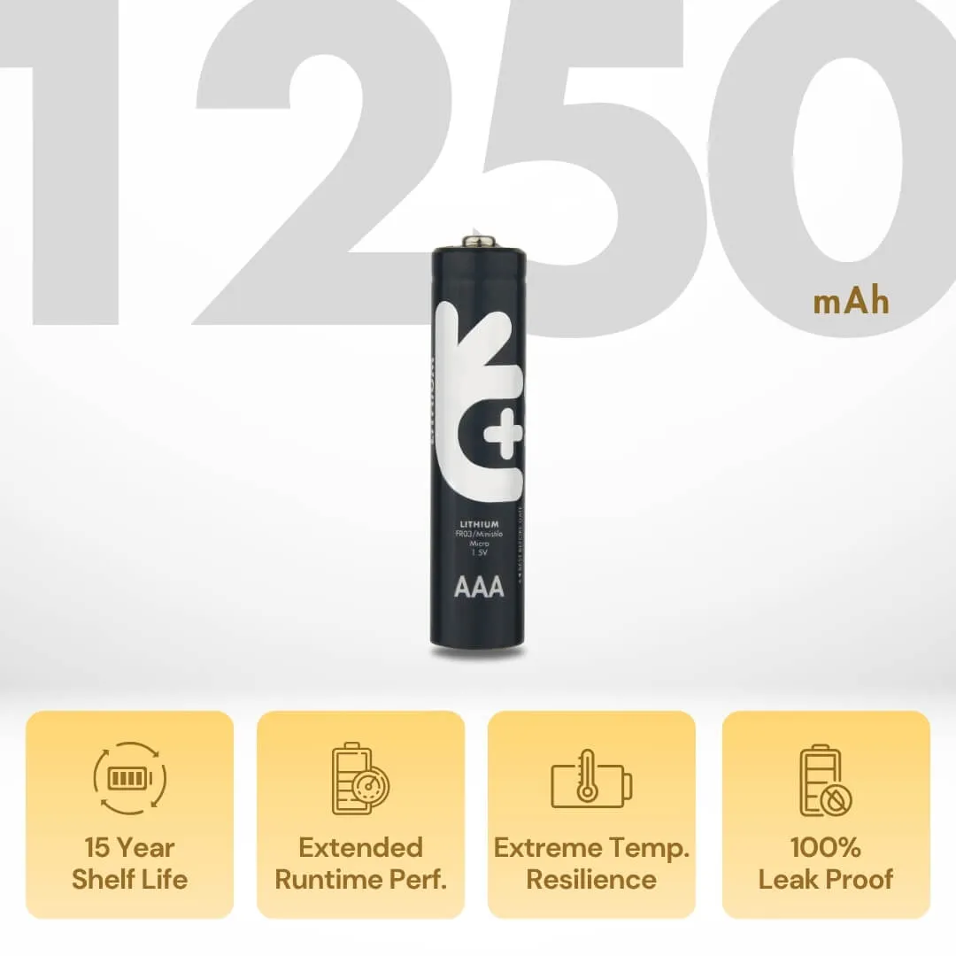 Uniross FR03 Ultra piles lithium AAA 1,5V lot de 2