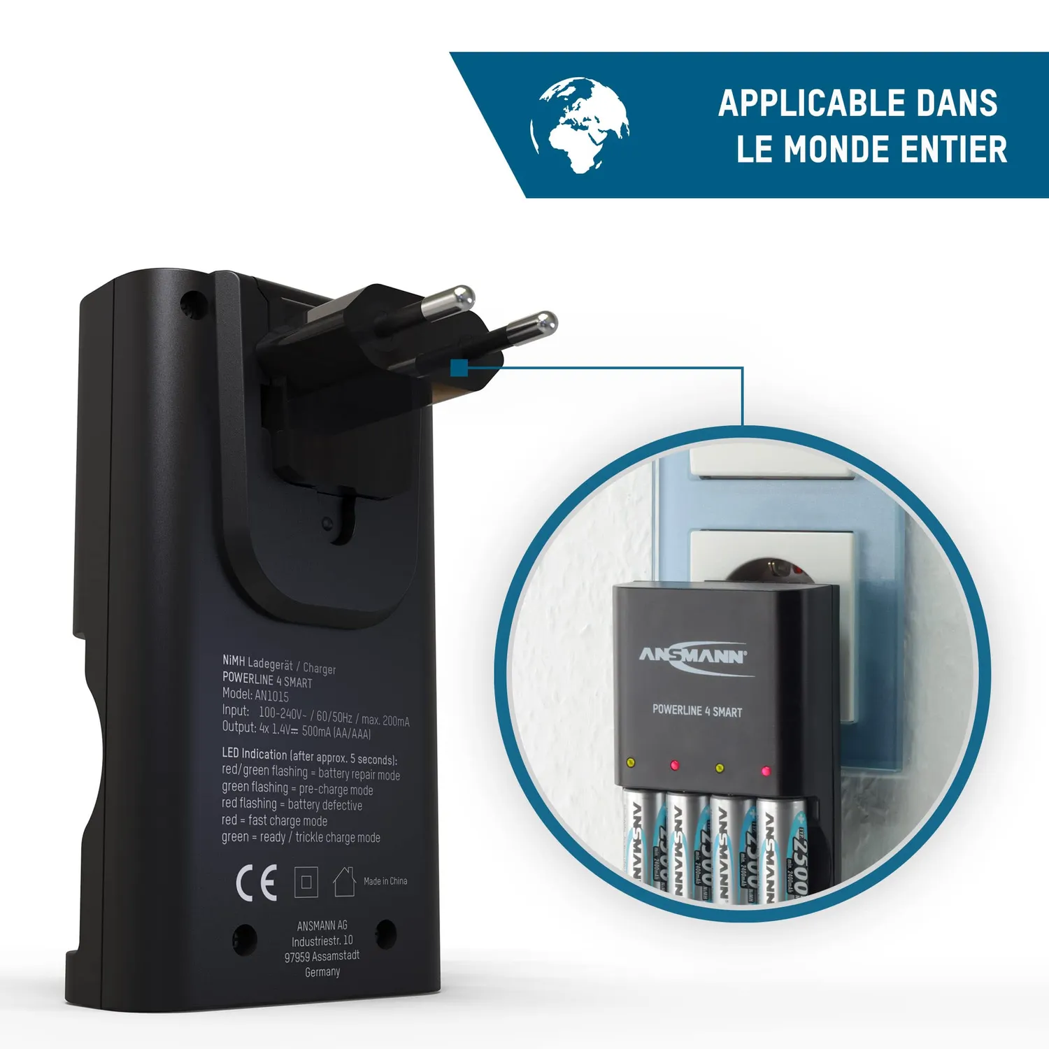 ANSMANN Powerline 4 Smart chargeur piles AA/AAA avec mode réparation