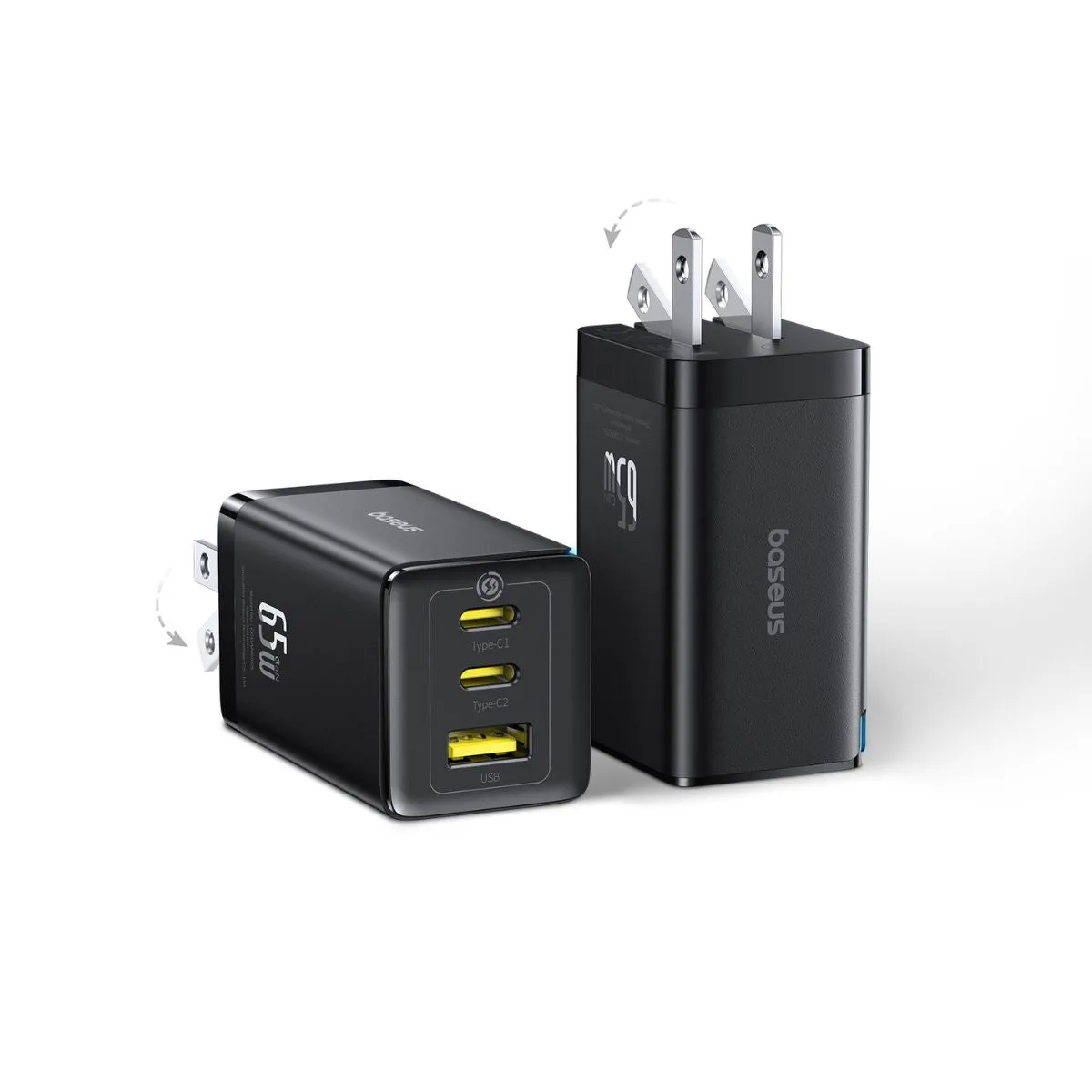 Baseus GaN5 Pro 2 Pack chargeur 65 W 2C+U