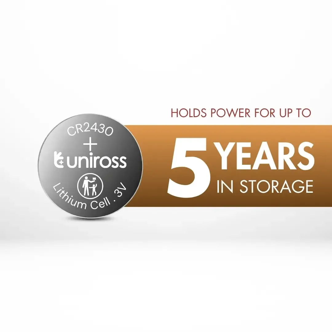 Uniross pile bouton CR2430 lithium 3V