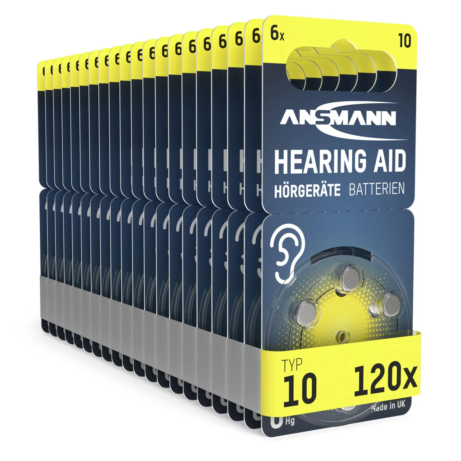 ANSMANN piles auditives type 10 60 pièces zinc-air sans mercure