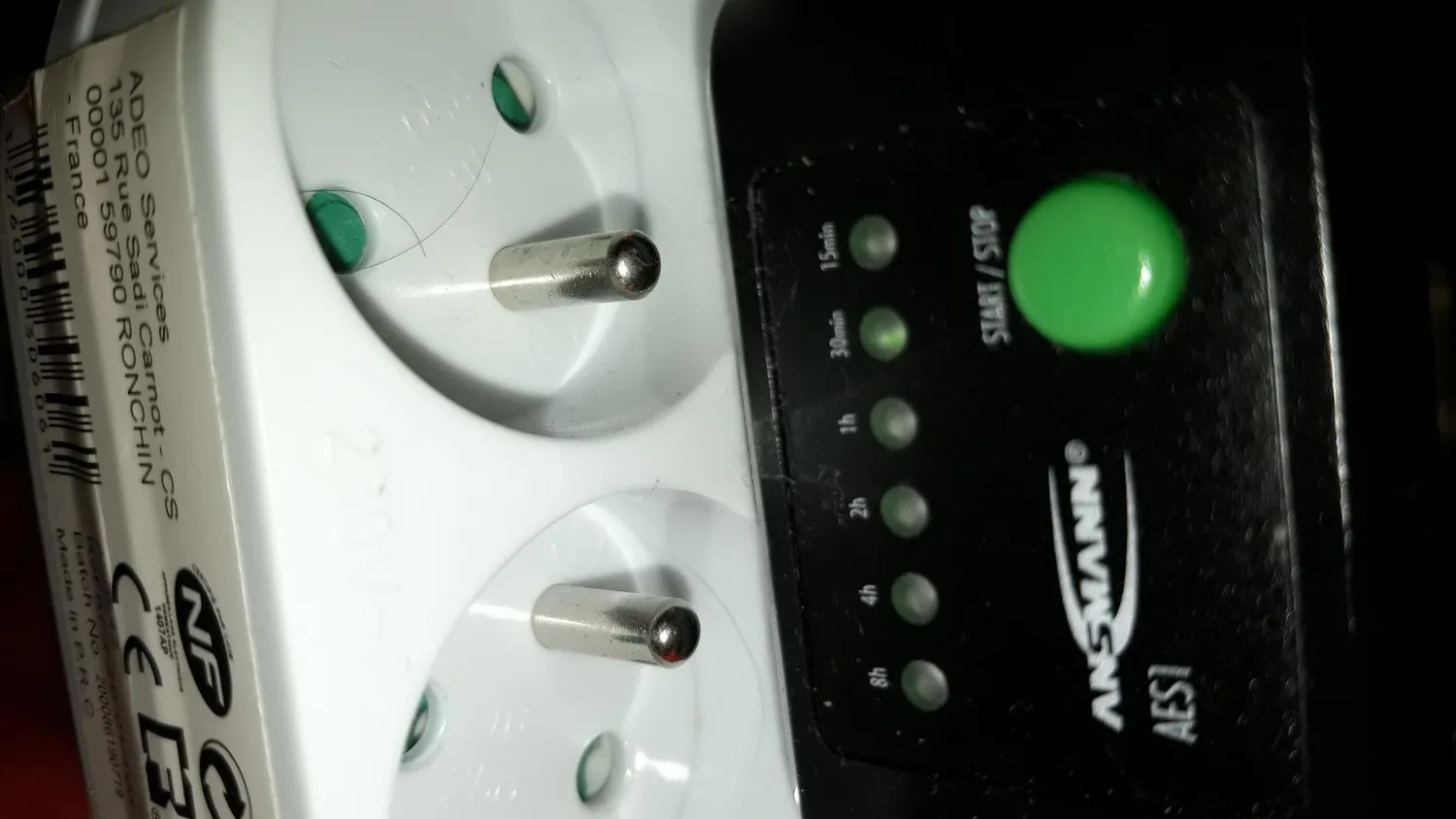 ANSMANN AES1 prise programmable compte à rebours noire