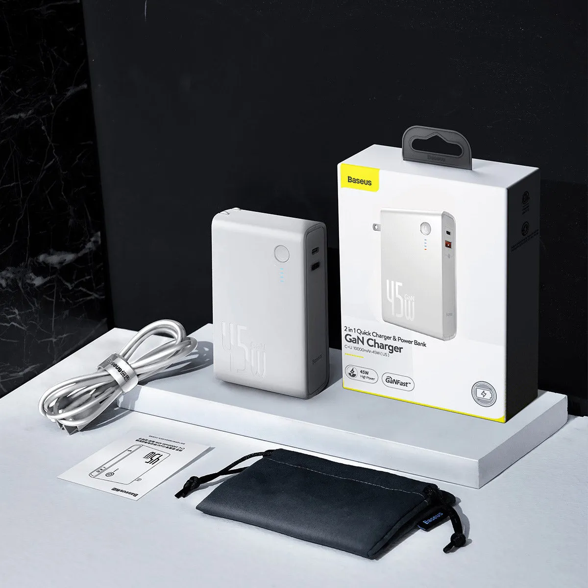 Baseus GaN 2 in 1 batterie externe 45 W 10 000 mAh US