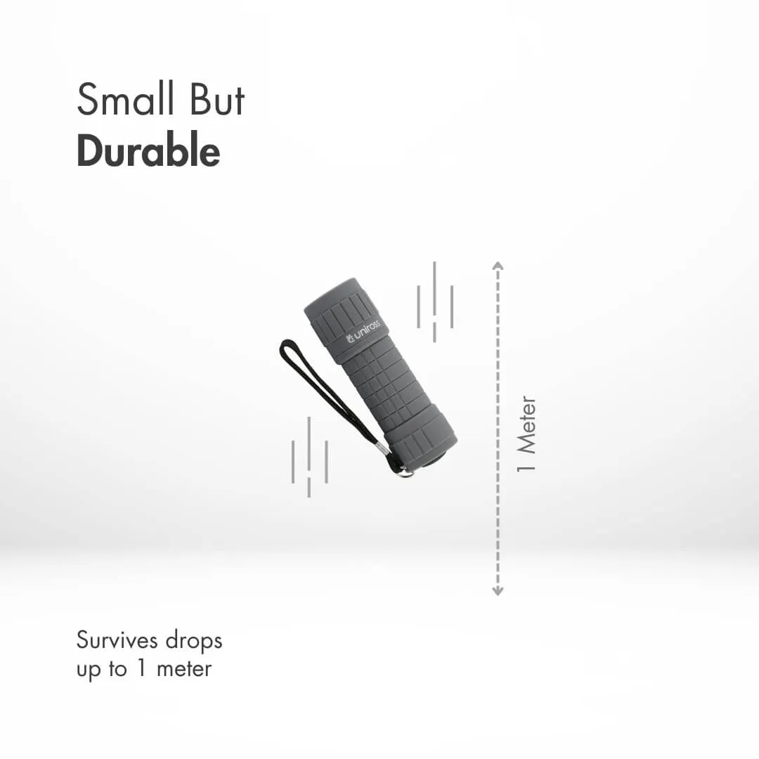 Uniross Pocket Torch lampe torche COB 100lm 20m grise + piles