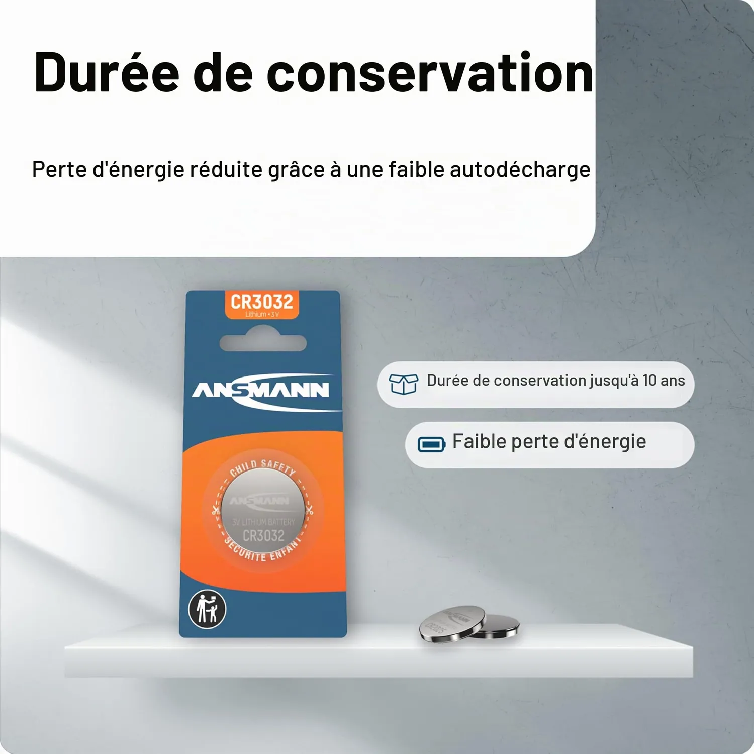 ANSMANN CR3032 pile bouton lithium 3 V 550 mAh lot de 1