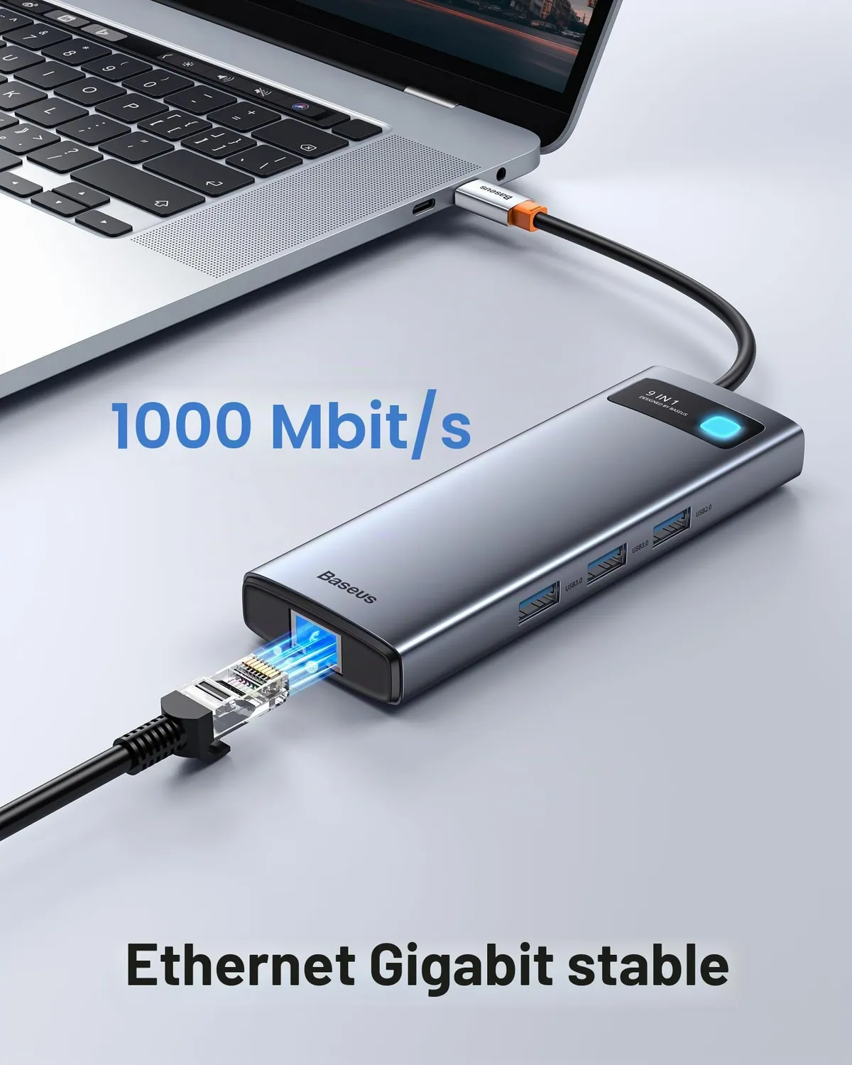 Baseus 9 en 1 Station d'Accueil USB-C 4K 120Hz 100W