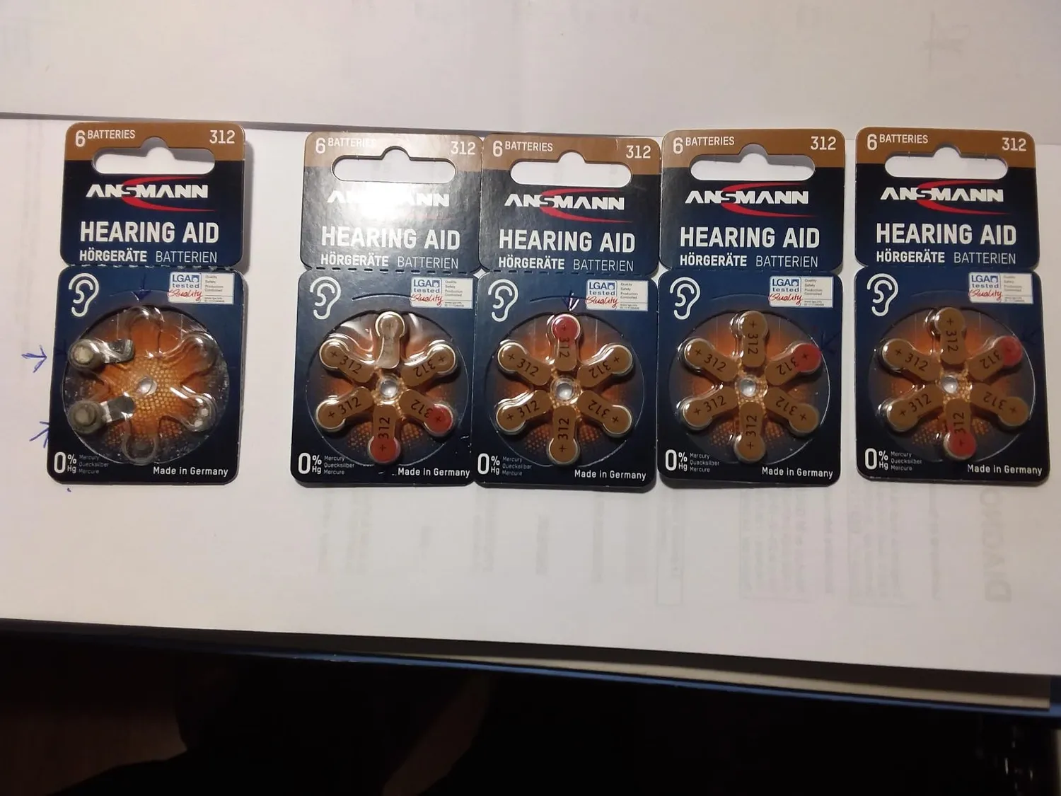 ANSMANN piles auditives 312 lot de 120 marron sans mercure