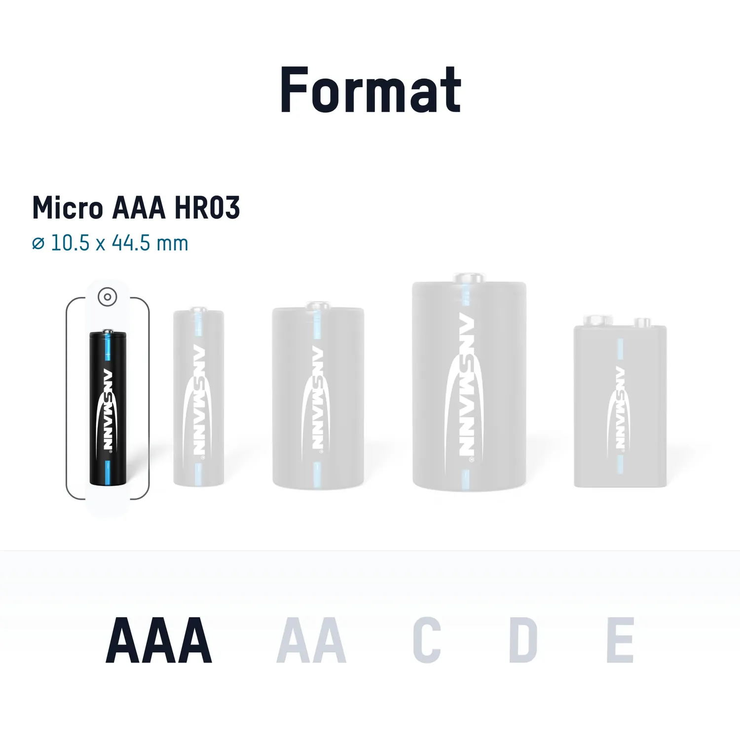 ANSMANN HR03 Phone piles rechargeables AAA 800 mAh lot de 4 faible autodécharge