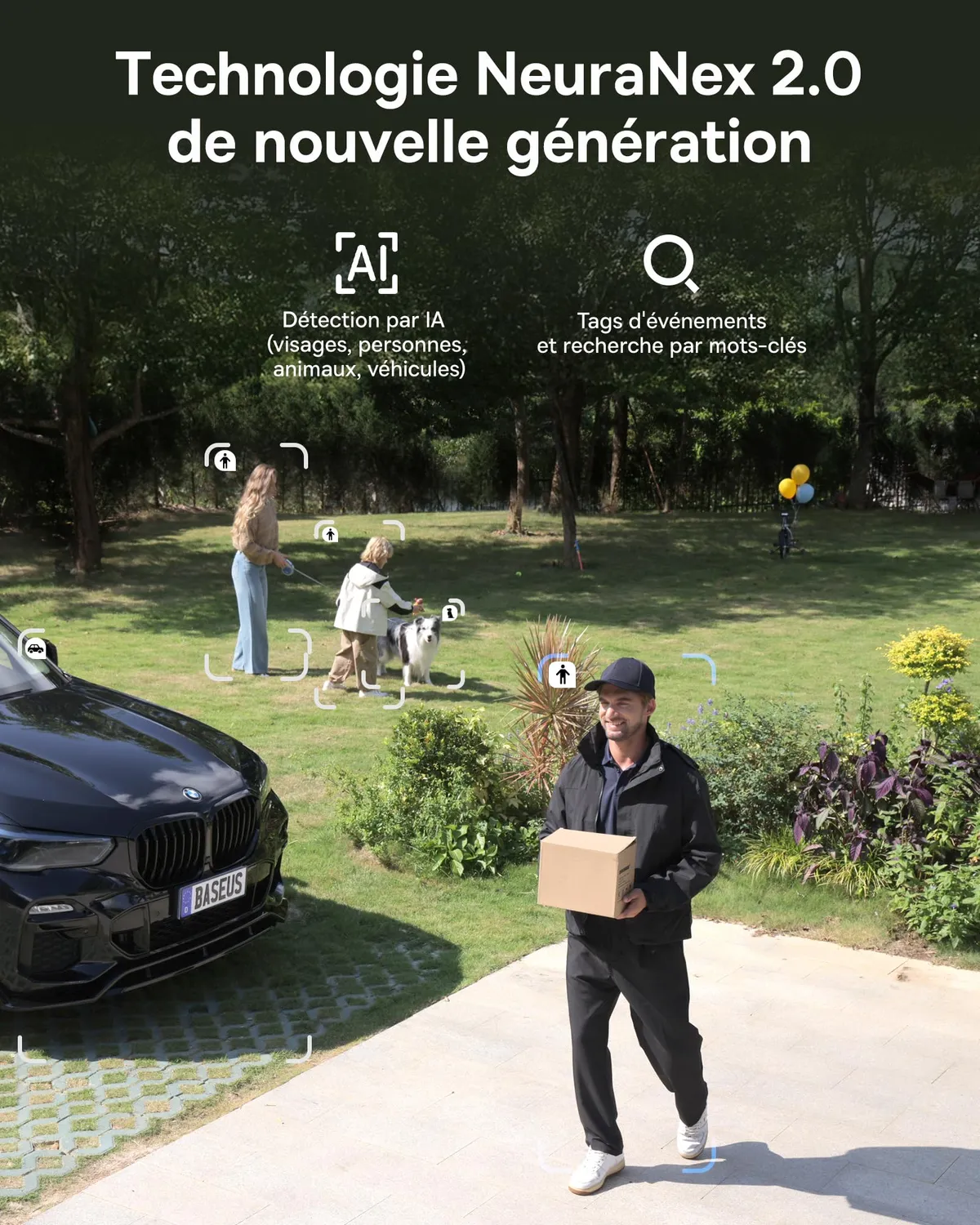 Baseus Security X1 Pro caméra solaire extérieure double objectif 3K