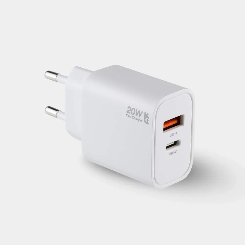 Uniross 20W Dual-Port chargeur mural USB-C PD USB-A