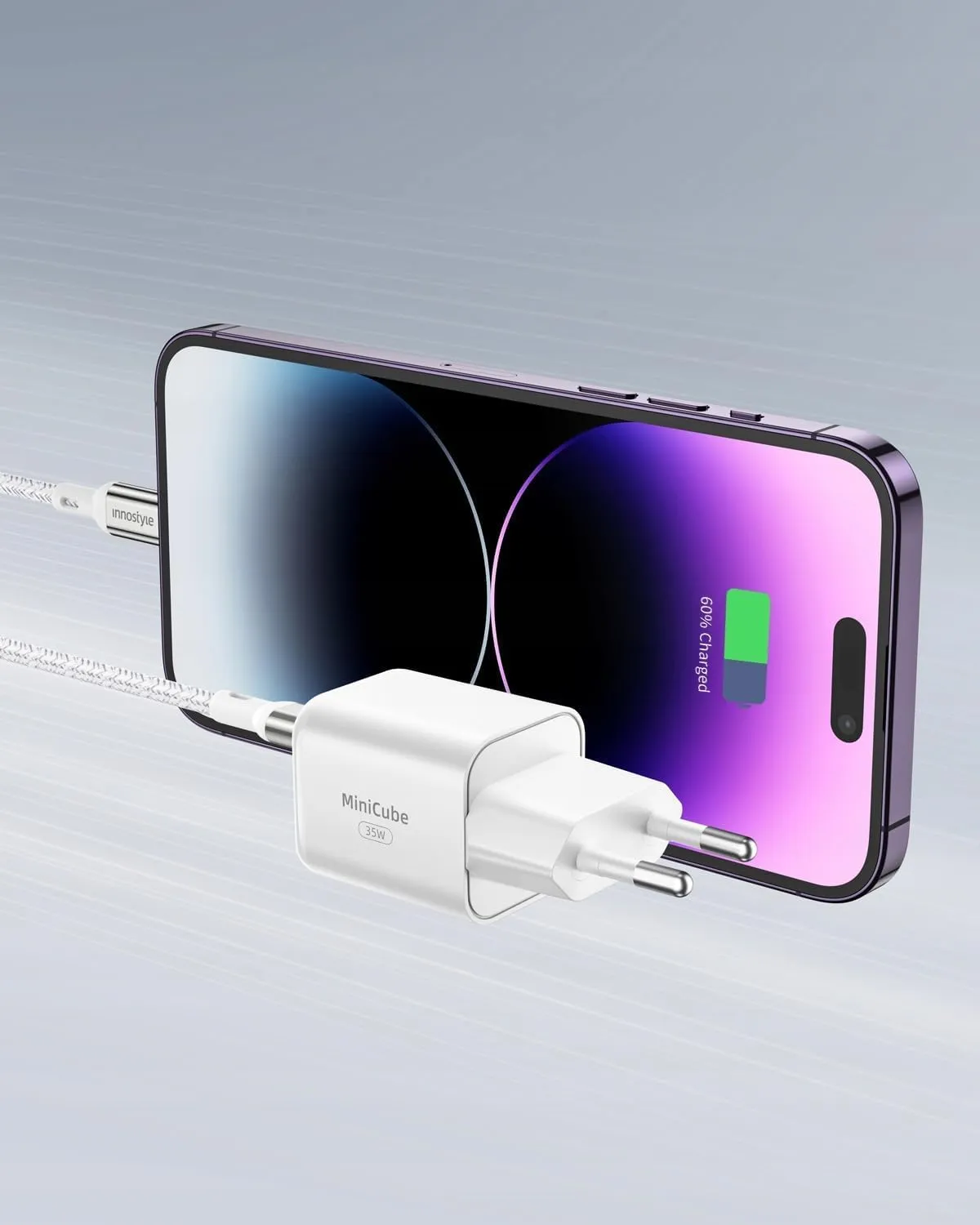 Innostyle MiniCube II chargeur USB-C 35W blanc 2 ports