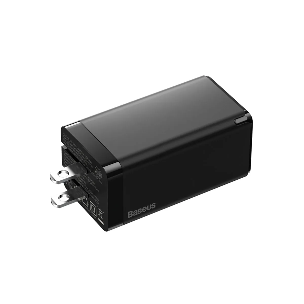 Baseus GaN2 3 Ports Fast Charger 65W chargeur secteur noir