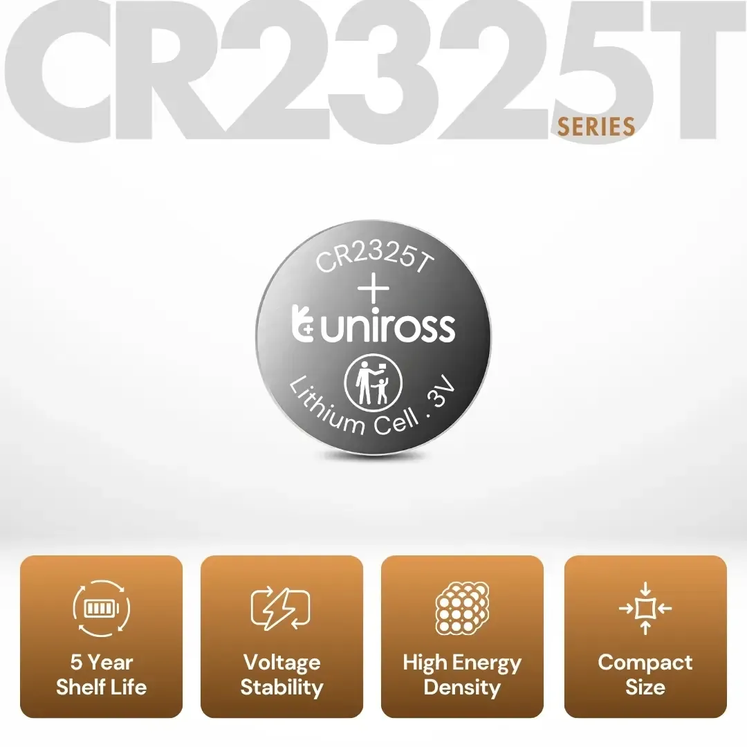 Uniross CR2325T HT pile bouton lithium 190mAh