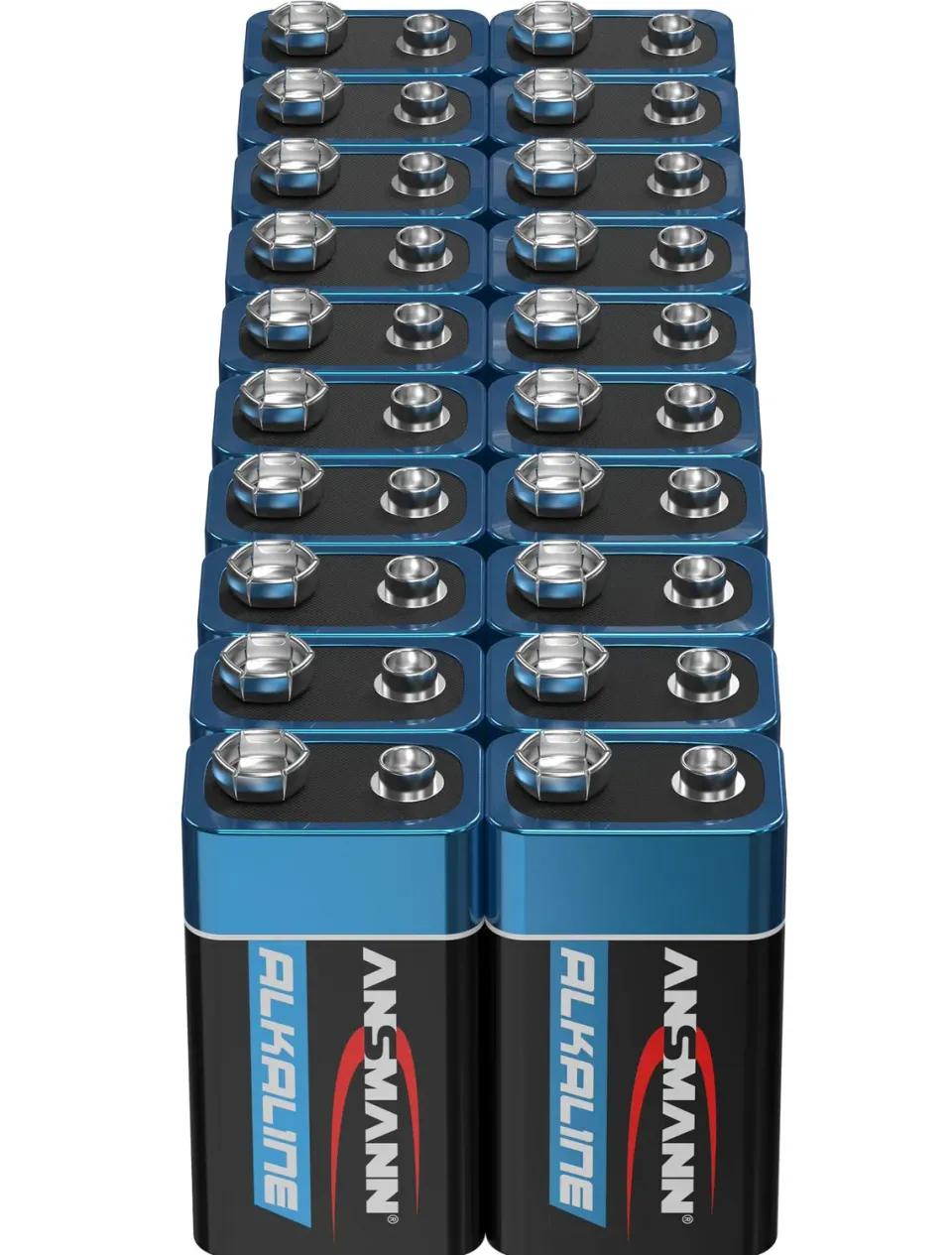 ANSMANN piles alcalines 9 V 6LR61 lot de 20 anti-fuite