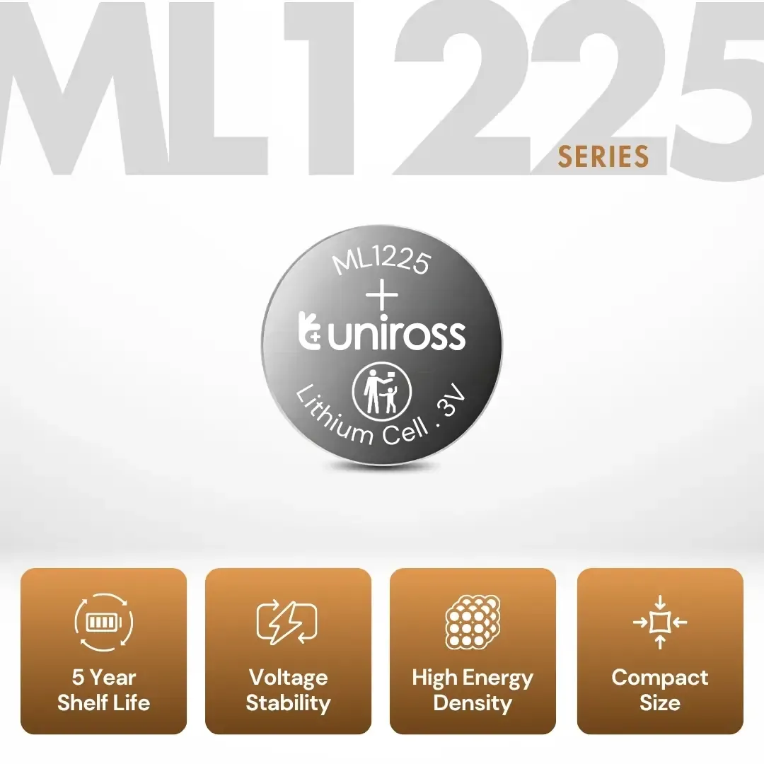 Uniross ML1225 pile bouton lithium rechargeable 3V 28 mAh