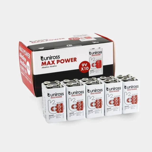 Uniross Max Power 6LR61 pile alcaline 9 V 10 pièces
