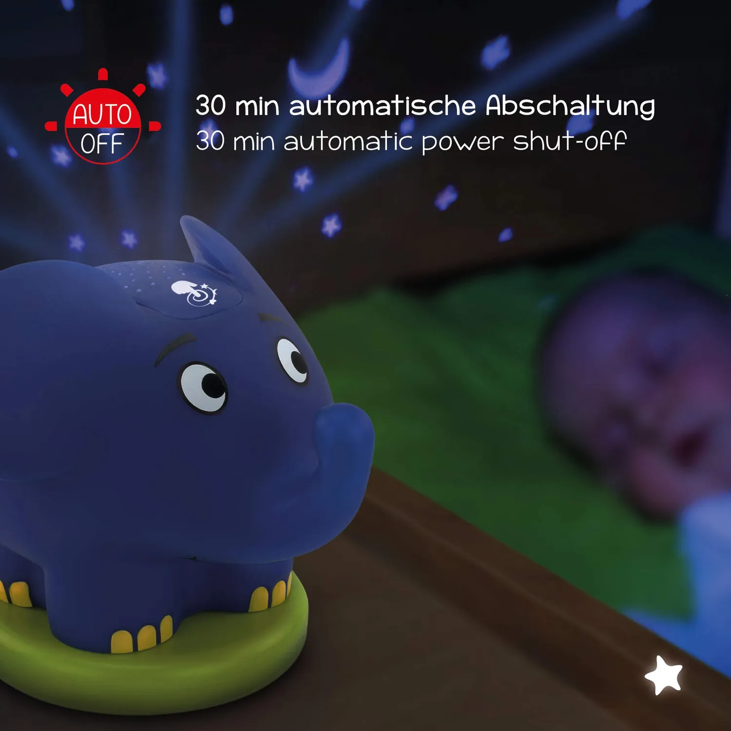 ANSMANN projecteur ciel étoilé éléphant veilleuse 1 pièce LED